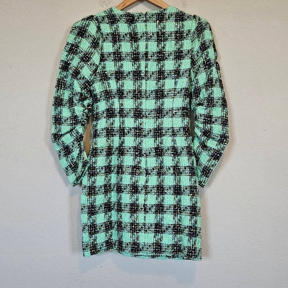 Atoir Leave Me Be Dress Aspen Green Plaid Tweed Mini Dress XS NWT Ruffle - Picture 3 of 7